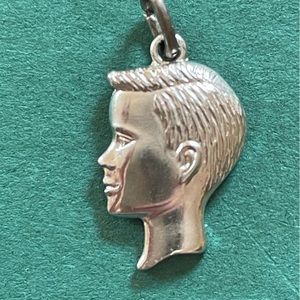Vintage Sterling Silver Boy Head Charm